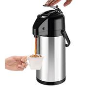 PARACITY Bouteille d'eau Airpot améliorée avec double pompe 2,5 l en acier inoxydable pour boissons chaudes/froides, base Lazy Susan, café Termos Para pour fête et cacao chaud