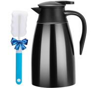 PARACITY Carafes à café pour garder au chaud, carafe 18/8 pour liquides chauds, carafe à café thermique à double paroi isolée sous vide, 1,445,8 g pour garder le café chaud et le thé avec brosse de