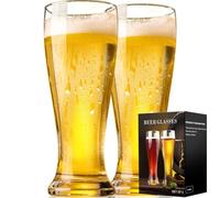 PARACITY Lot de 2 verres à bière Pilsner de 400 ml - Cadeau pour homme