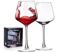 PARACITY Lot de 2 verres à vin en cristal soufflé à la main, verres à vin blanc et rouge, verres à vin rouge pour vin rouge et blanc, verres à vin rouge de 473,6 g pour homme et femme