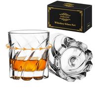 PARACITY Lot de 2 verres à whisky rotatifs à l'ancienne, verres à bourbon/cocktail/rock pour bar, fête et maison, cadeau à whisky pour homme
