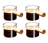 PARACITY Lot de 4 Tasses à Expresso en Verre Avec Double Échelle - Ouverture en Forme de V - 100 ml