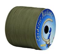 Paracord 550 Type III Basic, Beige/Vert foncé 4 mm - 20 m, âme 7 Fils, 100% Made in Italy 006079224 Corderie Italiane