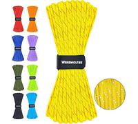 Paracord 7 Strand Type Iii 4mm 100ft/200ft Reflective Paracord For Tent Camping Hiking Fishing Survival Tactical Clothesline Diy Projects (Yellow, 100ft)