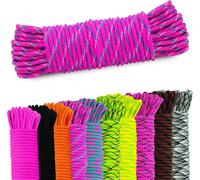 Paracord Cord 550 4mm Paracord Rope 7 Strand Outdoor Equipment Outdoor Camping Outdoor Paracord Cord For Dog Collar Dog Leash (33 Feet,Pink Blue)
