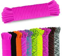 Paracord Cord 550 4mm Paracord Rope 7 Strand Outdoor Equipment Outdoor Camping Outdoor Paracord Dog Collar Paracord (15 M,Pink)