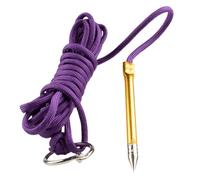 Paracord Corde de pêche de 3 m de long d’une résistance à la traction de 250 kg avec aiguille à filetage en métal et anneau fendu de 2,5 cm, violet