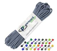 Paracord Planet 100' Hanks Parachute 550 Cord Type III 7 Strand Paracord Top 40 Most Popular Colors (Charcoal Gray)