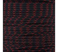 Paracord Planet Écheveaux de 3,5 m de corde Paracord de type III à 7 brins (Noir avec X rouge impérial de 10 pieds)