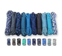 Paracord Planet Kits de Bricolage de Type III avec Boucles, 150 m, Bleus