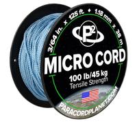 Paracord Planet Micro Paracorde - Cordon tressé fin pour loisirs créatifs, pêche, bricolage - En bobines de 38 m - Bleu clair
