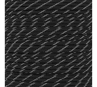 Paracord Planet Paracord/parachute phosphorescent de 250 kg - Résistance à la traction de type III de 250 kg (traceurs fluorescents noirs, bobine de 76 m)