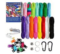 Paracord Set 16-Color - with Carabiners Buckles Key Rings Making