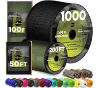 Paracord Type Iii 550 Black 100ft 4mm Mil-Spec Tactical Rope Outdoor Para Rope Edc Equipment Equipment Heavy Duty Survival Rope 016