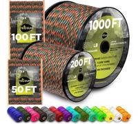 Paracord Type Iii 550 Camouflage Mixed 50ft 4mm Mil-Spec Tactical Rope Outdoor Camping Hiking Fishing Edc Parachute Rope Solid 766 Survival Rope