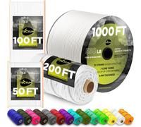 Paracord Type Iii 550 White-200ft-4mm-100% Nylon-Mil-Spec Tactical Rope-Outdoor Para Cord-Camping Hiking Fishing-Edc Parachute Cord-Solid Survival Rope 007