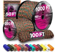 Paracord Type Iv 750lbs Camouflage Mixed 100ft 4mm 100% Nylon Solid Mil Spec Emergency Survival Rope 11 Strand Core Edc Camping Hiking Equipment