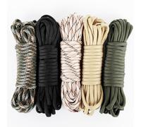 Paracorde 550 4mm, Cordelette 30 Mètres, Paracord de Survie, Corde Extérieure avec 7 Brins Tout Usage, Corde Parasol Déporté, 5 Couleurs/6 Mètres, Muticolor