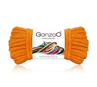 Paracorde 550 Corde pailletée pour bracelet, laisse, collier, corde en nylon/polyester avec 7 brins de 30 m d'épaisseur 4 mm | Corde polyvalente | Cordon parachute | Couleur : orangé-doré