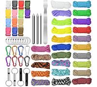 Paracorde - Paracord 550 - Corde en nylon multifonctionnelle - Avec boucle et aiguilles à coudre - Pour bracelet, porte-clés, camping, sports de plein air