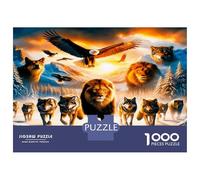 Parade d'animaux Sauvages 1000 Pièces Pack Puzzle Majesté de la Nature Puzzle Carton Extra-épais - Favori des Collectionneurs, Détente Mentale, Pause Bureau Voyage Et Cadeaux De Fête 38x26cm/1000pcs
