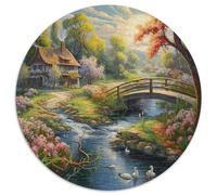 Paradis 1000 Pièces Puzzle Rond pour Adultes Et Enfants paysages naturels DIY Difficile Impossible Jeux De Défi Uniques 1000pcs (67.5x67.5cm)
