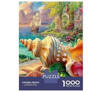 Paradis Côtier 1000 PC Carton DIY Côte Tropicale Puzzle, Jeu Famille 12+, Soulagement Stress, Couleurs Vives & Décor Mural Cadeau 38x26cm/1000pcs