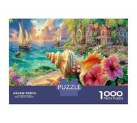 Paradis côtier Puzzles 1000 Pièces pour Adultes, Puzzle 1000 Pièces des Coquillages géantes Impossible Challenge Jouet Jeux Éducatifs Décoration De La Maison 52x38cm/1000pcs