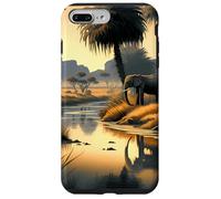 Paradis de la Savane au Bord de la rivière avec Un éléphant Coque pour iPhone 7 Plus/8 Plus