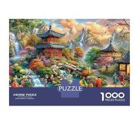 Paradis de l'Orient Le Village Japonais dans l'art Vibrant Puzzle 1000 Pièces Moderne Classiques De Qualité Stimulant Cadeau pour Adultes Et Enfants 52x38cm/1000pcs