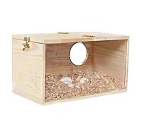 Paradis d'élevage de perruches - Nichoir à oiseaux en bois avec fenêtre en acrylique transparent, volière résistante aux intempéries pour perruches, perruches, inséparables, pinsons et cocktails
