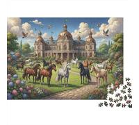 Paradis des Chevaux Puzzle 1000 Pièces Adultes Et Enfants,Jeu Éducatif,Dès 14 Ans,Déco Murale,Défi,Premium,Carton,Anti-Stress,Détente,Casse-tête,Cadeau 38x26cm