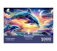 Paradis des Dauphins Puzzle 1000 Pièces Papier Écologique pour Adultes Anti-Stress, 70x50cm/1000pcs