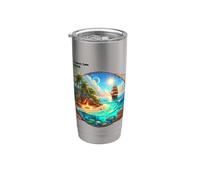 Paradis des îles Gobelet isotherme en acier inoxydable double paroi