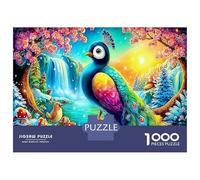 Paradis des Paons Puzzles pour Adultes Et Enfants, 1000 Pièces Plumes vibrantes Jeux Éduchatifs Puzzle,Décorations Murales Cadeaux 52x38cm/1000pcs