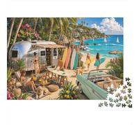 Paradis du Surf sur île Tropicale Puzzle 1000 Pièces, Activité Famille
