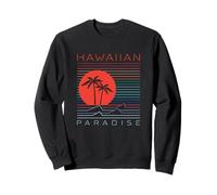 Paradis hawaïen Coucher de Soleil Style rétro Sweatshirt