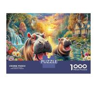 Paradis Hippo Carton Extra Épais étang Lily Puzzle De Bricolage pour Adultes Enfants 12 Ans+ Belle Décoration Jeu De Famille Amusant 70x50cm/1000pcs