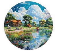 Paradis Puzzle Rond De 1000 Pièces pour Adultes Et Enfants paysages naturels Bricolage Décoration Original Créatif Jeux De Défi Uniques 1000pcs (67.5x67.5cm)