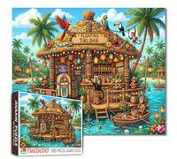 Paradis tropical - Puzzle de 1 000 pièces d'art côtier d'été pour jeux familiaux difficiles - Puzzle hawaïen pour bar à vin - Puzzle artisanal pour décoration murale de la maison, cadeaux - 50 x 70,1