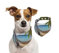 Paradise Beach Bandanas d'été pour chiens, bandanas d'été pour chiens, lavables, réglables, triangulaires, bavoirs mignons pour chiens de taille moyenne et grande taille, chiots et chats de petite