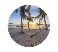 Paradise Beach Palm Trees Tapis de souris rond de 20,3 cm - Votre compagnon de bureau pour bureau, ordinateur portable, ordinateurs personnels et consoles
