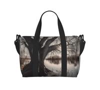 Paradise Beach Sac fourre-tout de voyage unisexe résistant à l'eau avec bandoulière réglable et grande capacité, Old Tree By Lake, Taille unique