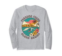 Paradise Found Aloha Hawaii Surf Wave Tropical Island Coucher de Soleil Manche Longue