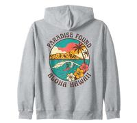 Paradise Found Aloha Hawaii Surf Wave Tropical Island Coucher de Soleil Sweat à Capuche