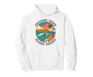 Paradise Found Aloha Hawaii Surf Wave Tropical Island Coucher de Soleil Sweat à Capuche