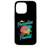 Paradise Found Vintage, coucher de soleil, vacances tropicales amusantes sur la plage Coque pour iPhone 14 Pro Max