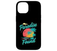 Paradise Found Vintage, coucher de soleil, vacances tropicales amusantes sur la plage Coque pour iPhone 14