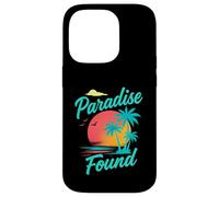 Paradise Found Vintage, coucher de soleil, vacances tropicales amusantes sur la plage Coque pour iPhone 14 Pro