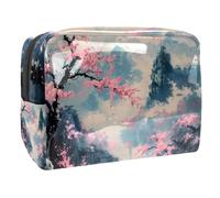 Paradise of Cherry Trousse de toilette pour femme en PVC avec fermeture éclair, multicolore, 18.5x7.5x13cm/7.3x3x5.1in, Trousse de toilette